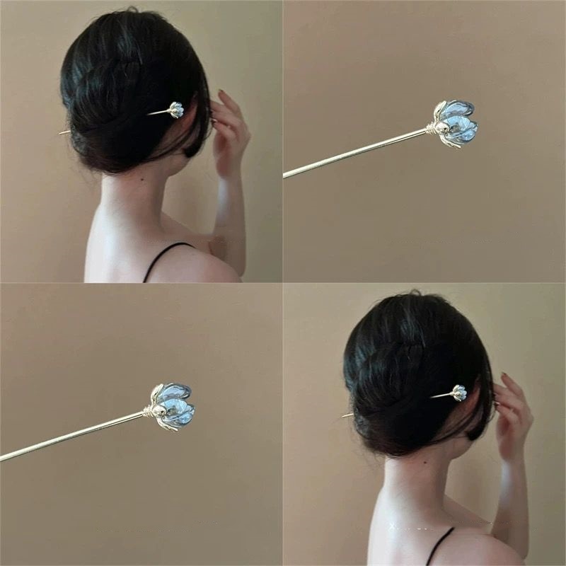 Tech Accessories Women - Grampo de Cabelo Flor Azul, Acessório